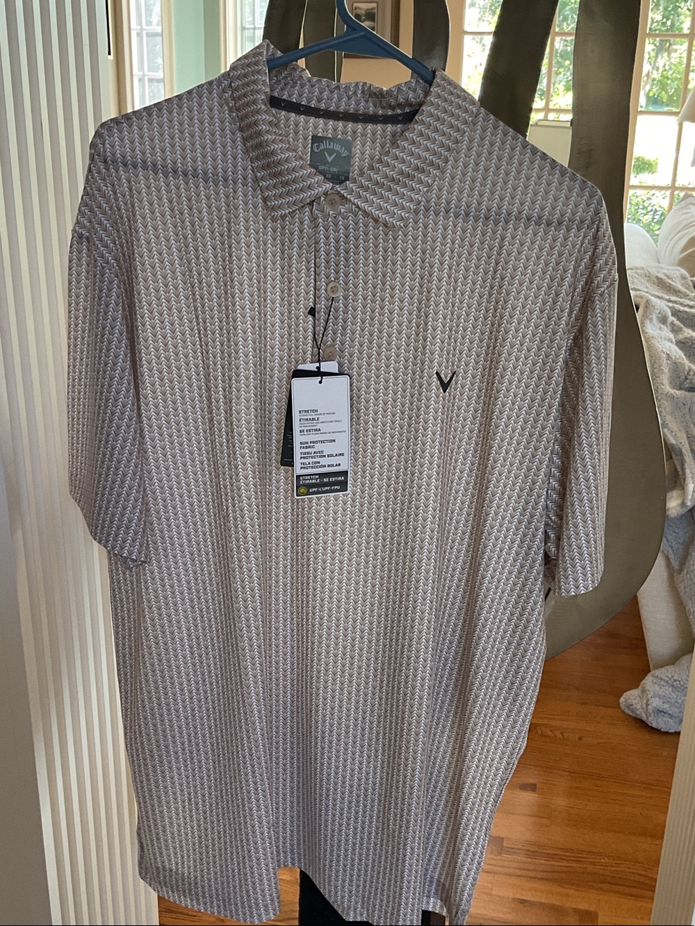 Callaway Men's Beige Chevron pattern Polo Shirt
